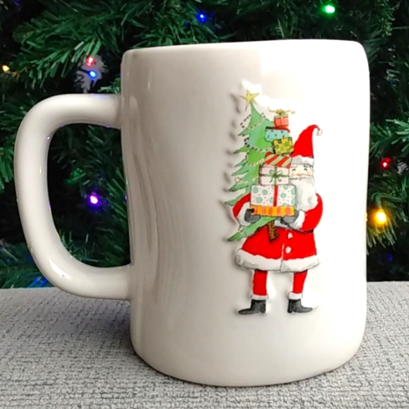 I'm On The Nice List Santa Claus Holiday Mug Double-sided Green Inside - Picture 3 of 5